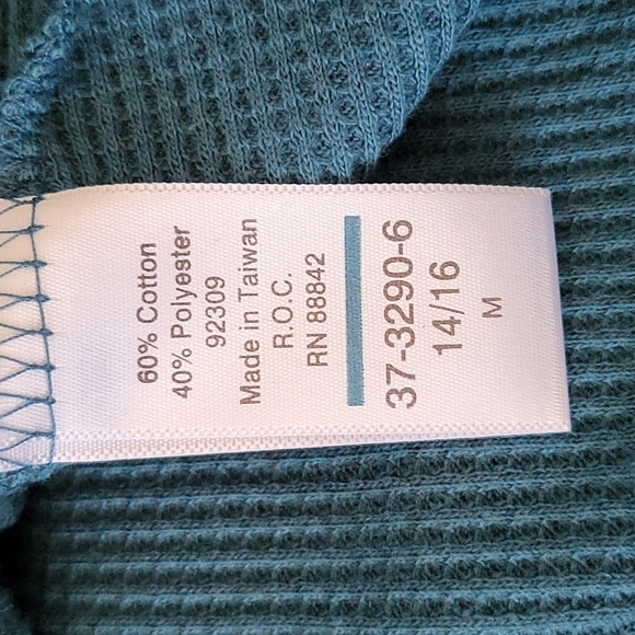 Woman Within teal short sleeve waffle knit crew neck tee NWOT - Picture 7 of 7